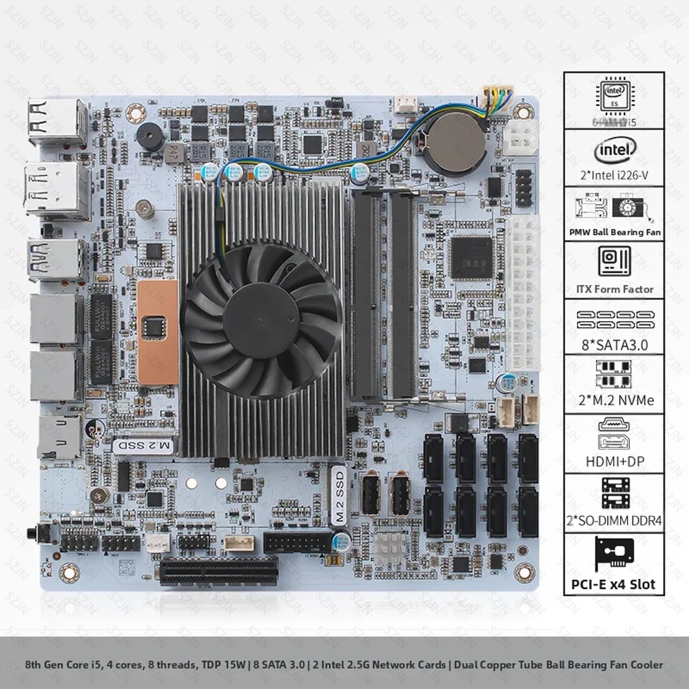 I5-8265U ES NAS Motherboard 8  - Nas Motherboard 8 Sata Mini Itx review and price